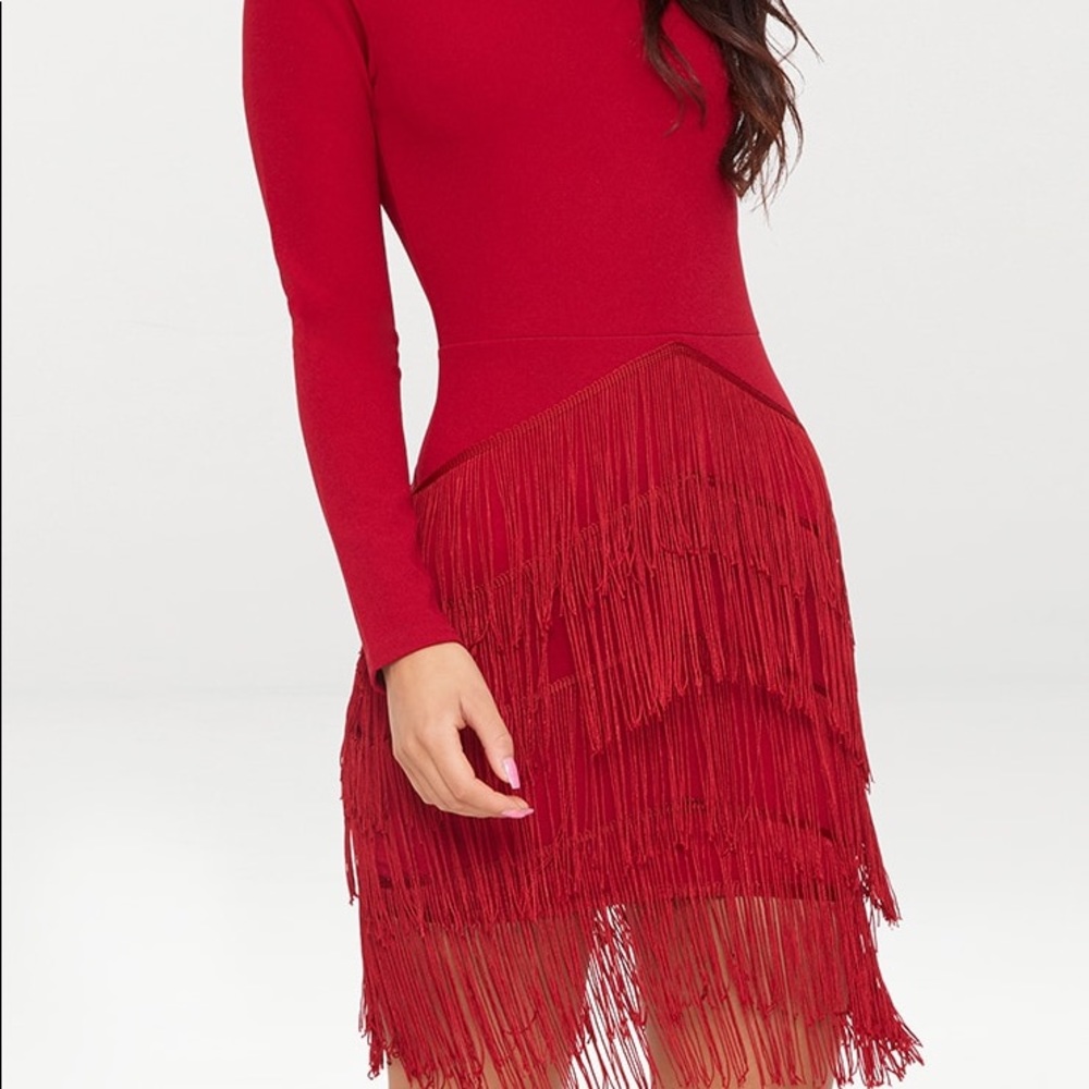 Burgundy Long Sleeve Tassel Detail Bodycon Dress
OUT OF STOCK - Picture 2 of 6